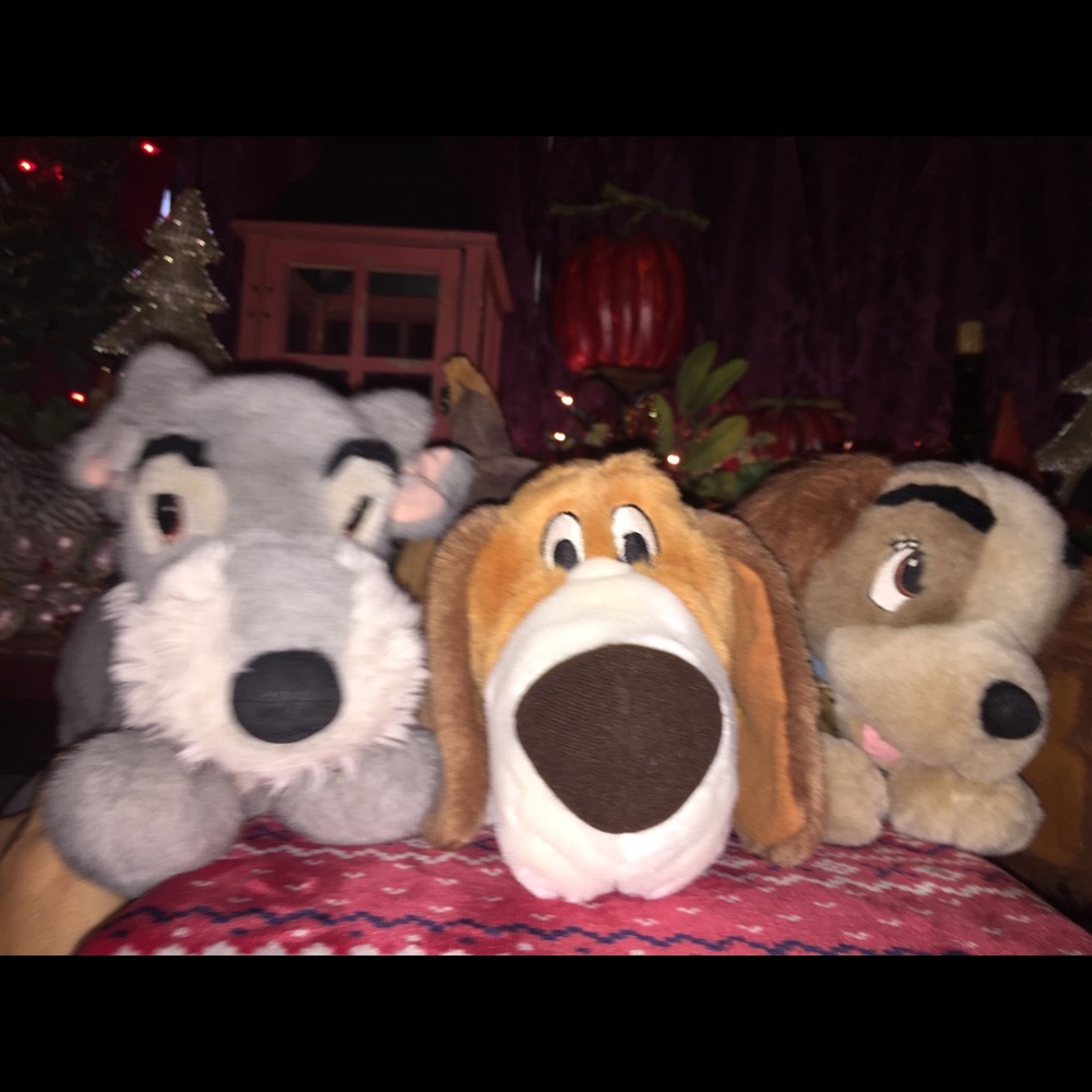 3 Disney Lady & The Tramp plush super rare 🎄